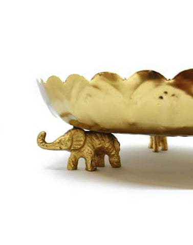 Decorative Elephant urli Bowl (Pack of 1) (Golden)