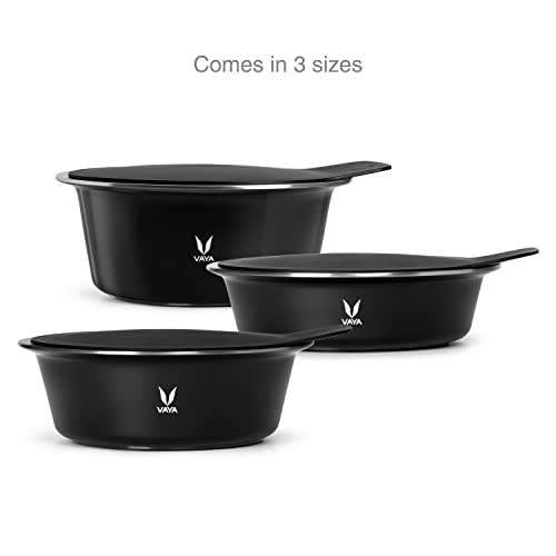 Vaya HauteCase with Stack Lid - Vacuum Insulated Stainless Steel Casserole, 2000 ml, Sable Black