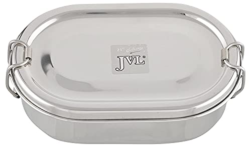 J V L Stainless Steel Lunch Box, 0.4 Liters, Silver