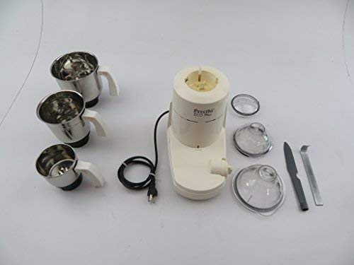 Preethi Eco Plus Mixer Grinder (550 Watt, 3 Jars, White)