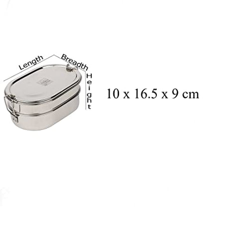 JVL Stainless Steel Double Layer Capsule Lunch Box - Small