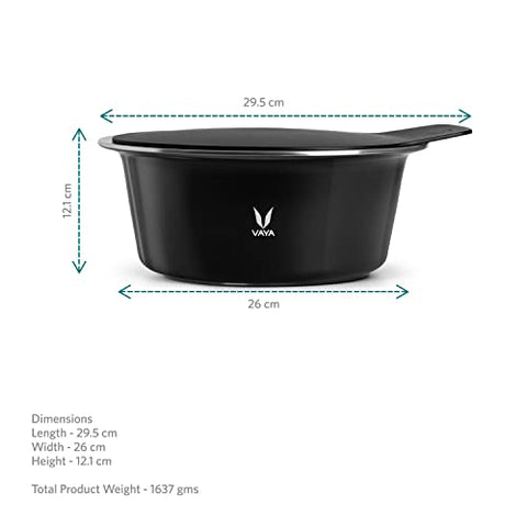 Vaya HauteCase with Stack Lid - Vacuum Insulated Stainless Steel Casserole, 2000 ml, Sable Black