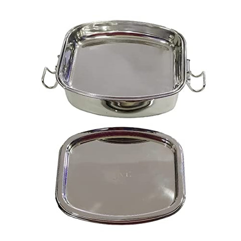 JVL Stainless Steel Leakproof Lunch Box for Kids , Single Layer Tiffin Box for School and Office use with Inner Plate - Elite - Mini Size - - Approximately 500ml
