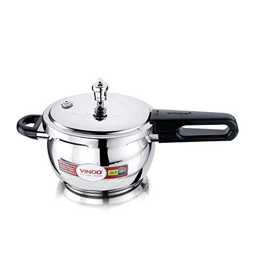 Vinod Pressure Cooker Stainless Steel – Glass Lid Handi Pot - 6.5 Liter – Indian Pressure Cooker – Stove Top Sandwich Bottom – Best Used For Indian Cooking, Soups, and Rice Recipes, Quinoa