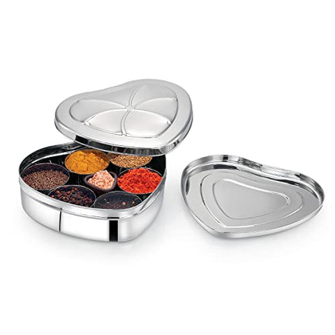 AVIAS HEARTY Stainless Steel Spice Box | Dry Fruits Box (Medium)