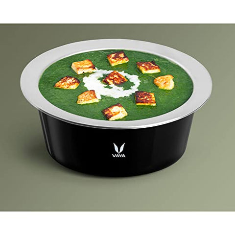 Vaya HauteCase with Stack Lid - Vacuum Insulated Stainless Steel Casserole, 2000 ml, Sable Black