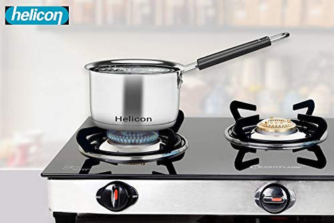 Helicon Premium Try Ply Bottom Stainless Steel Sauce Pan/Tea Pan_Diameter 16Cm_Thickness 3.25mm_Capacity 1.5ltr_(Works on Induction & Gas Stove Both)