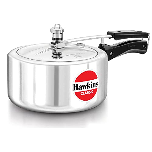 Hawkins CL35 Aluminum Pressure Cooker, 3.5 Litre, Silver