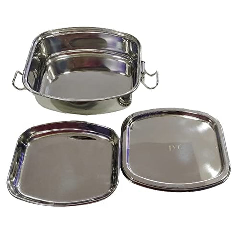 JVL Stainless Steel Leakproof Lunch Box for Kids , Single Layer Tiffin Box for School and Office use with Inner Plate - Elite - Mini Size - - Approximately 500ml