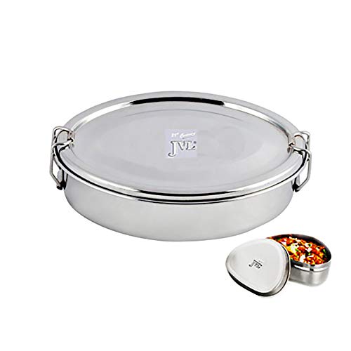 JVL Stainless Steel Single Layer Oval Lunch Box with Capsule - Big