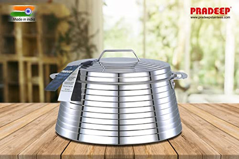 Pradeep 7212/75 Stainless Steel Hot Pot, 7500ML, 1-Piece, Silver