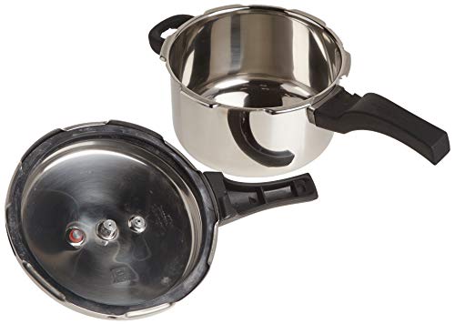 Prestige 10-Liter Deluxe Alpha Induction Base Stainless Steel Pressure  Cooker, Small, Silver 