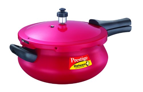 Prestige Deluxe Plus Junior Induction Base Aluminium Pressure Handi 4.8 Litres Flaming Red