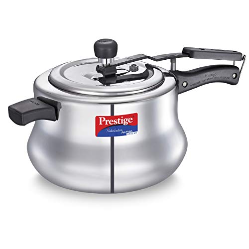 Prestige Deluxe Alpha Stainless Steel Pressure Cooker, 2 Liters/2.11 Quarts