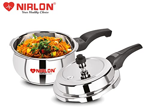 NIRLON Sandwich Bottom Induction Friendly Outer Lid Stainless Steel Pressure Cooker, 2 Litre