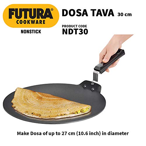 FUTURA - DT30 Futura DT-30 Dosa Tava Nonstick indian, 12-inch, Black