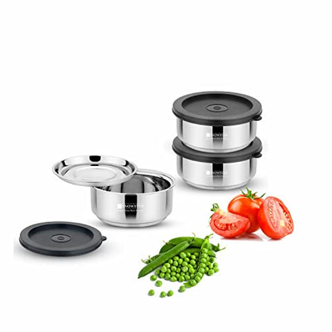 SNOWSTAR Insulated Lunch Box/Tiffin Box for Office School, Kids & Adults I 280 ML Pack of 3 Pcs Food Containers with Airtight & Leak-Proof Lids I Keeps Food Fresh & Warm I Easy to Clean & Maintain