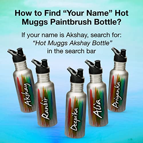 Hot Muggs Sorabh - Me PaintBrush Stainless Steel Sports Cap Water Bottle, 20.28 OZ