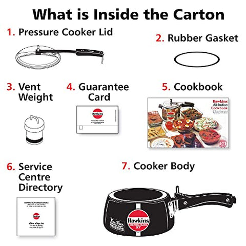 Hawkins 1.5 Litre Contura Black XT Pressure Cooker, Hard Anodised Inner Lid Cooker, Small Induction Cooker, Extra Thick Handi Cooker, Black (CXT15)