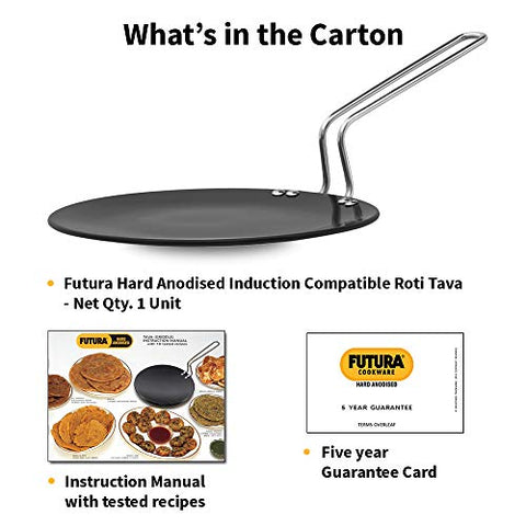 Induction Roti Stand Hawkins Futura Hard Anodised Induction Roti Tawa 24cm 4.88mm IART24 ...