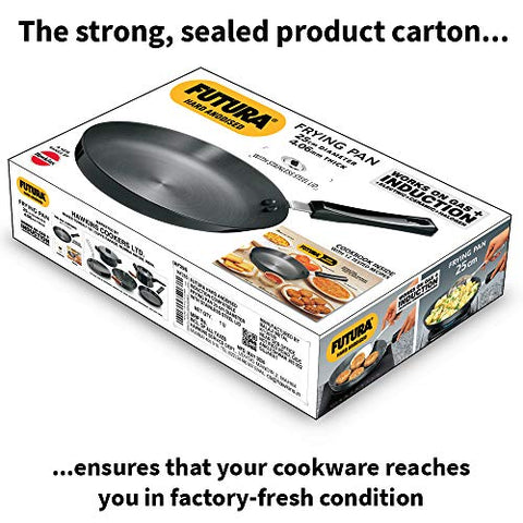 FUTURA 10" Hard Anodised Frying Pan with Lid, Medium, Black