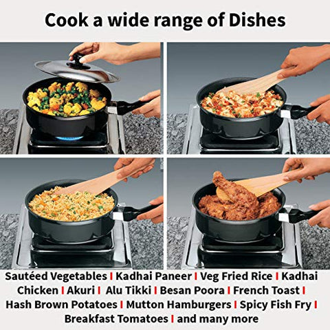 Hawkins Futura Non-Stick Saute' Curry Pan, 2 Litres Black