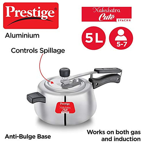 Prestige Svachh, 10788, 5 L, Nakshatra Cute Polished, with Deep Lid for Spillage Control