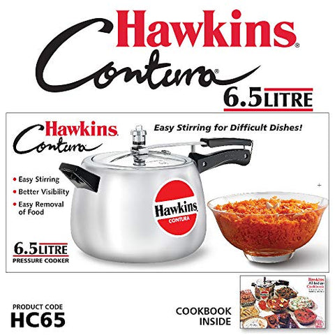 Hawkins HC65 Contura 6.5-Liter Pressure Cooker, Small, Aluminum