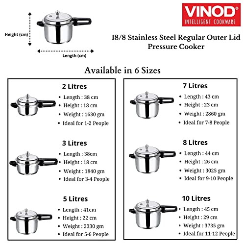 Pressure Cooker, 3 Liter Stainless Steel Cooker 18cm Bottom 3L