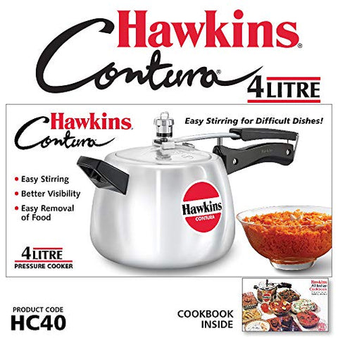 Hawkins Contura 4-Liter Pressure Cooker, Small, Aluminum