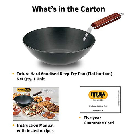 Futura Hard Anodised Flat Bottom Deep-Fry Pan 2.5 Litre L20