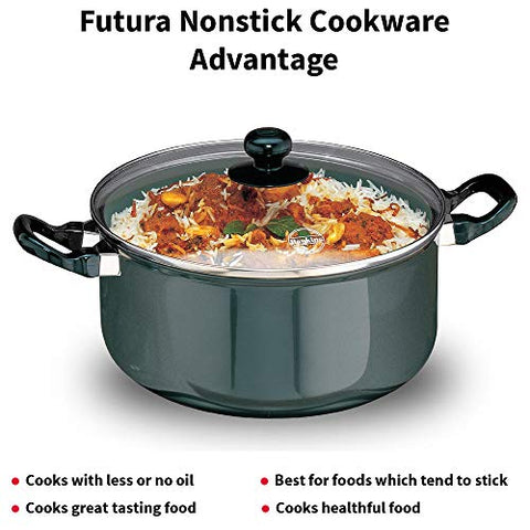 Hawkins Futura Non-Stick Stewpot With Glass Lid, 5 Litres Black