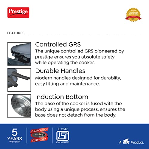 Prestige Deluxe Plus Hard Anodised Pressure Cooker Handi 3 Litre