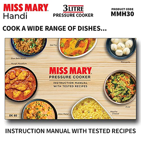 Hawkins Miss Mary Handi Pressure Cooker, 3 Litre, Silver (MMH30)