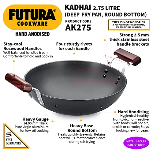 Hawkins Futura Hard Anodised Flat Tawa, 26cm