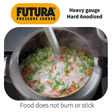 Futura 5-Litre Hard Anodized Induction Compatible Pressure Cooker, Small, Black
