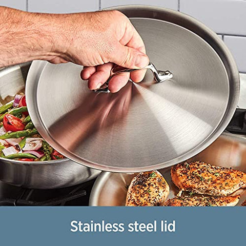Classic Essentials Tryply, 18/10 Stainless Steel Induction Base Saucepan,Milk and Tea Pan,Gravy Pan with Side Handle and Lid Induction -(2.5 LTR 18cm),Silver