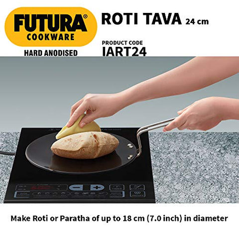 Buffer Roti Hawkins Futura Hard Anodised Induction Roti Tawa 24cm 4.88mm IART24 ...