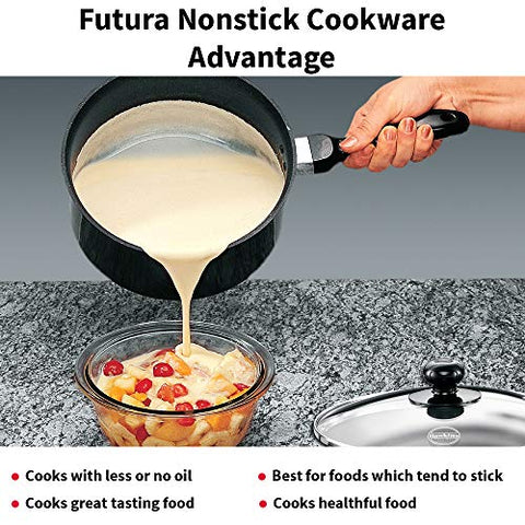 Futura Non Stick 8-Inch Sauce Pan with Glass Lid, 3.0-Liter