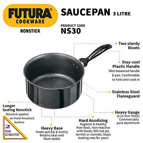 Futura Non-Stick Sauce Pan, 3 Litres