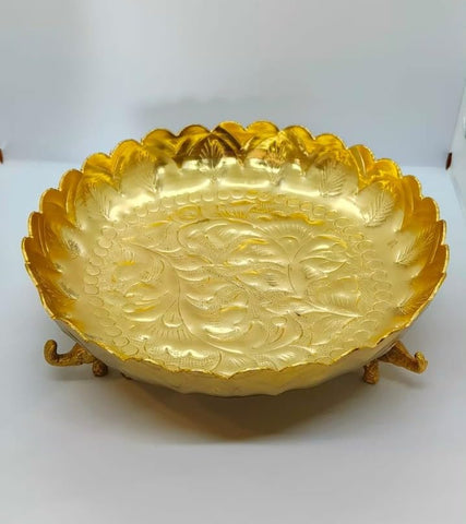 Decorative Elephant urli Bowl (Pack of 1) (Golden)