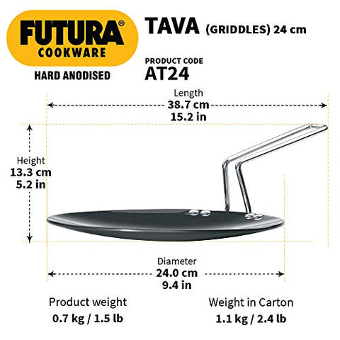 Hawkins-Futura Hard Anodized Concave Griddle Tava, 9.5-Inch Diameter