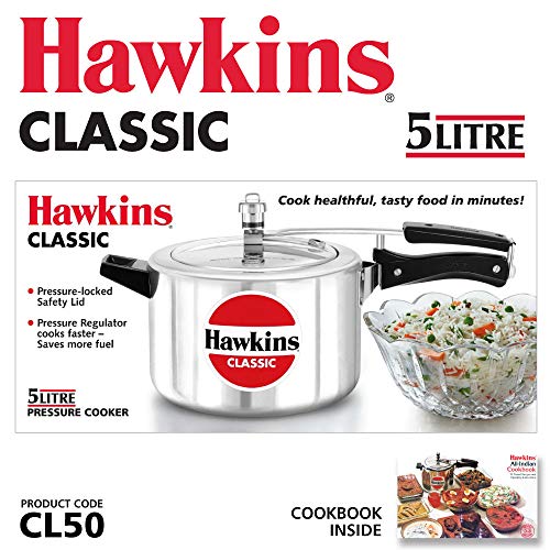 Hawkins HC50 Contura 5-Liter Pressure Cooker, Small, Aluminum