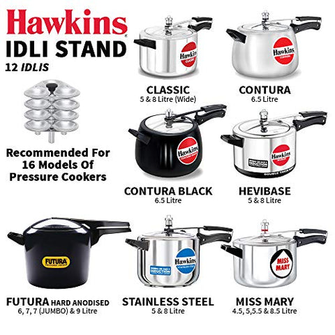 Hawkins Idli Stand for Pressure Cooker, 5-Liter, Small, Metallic