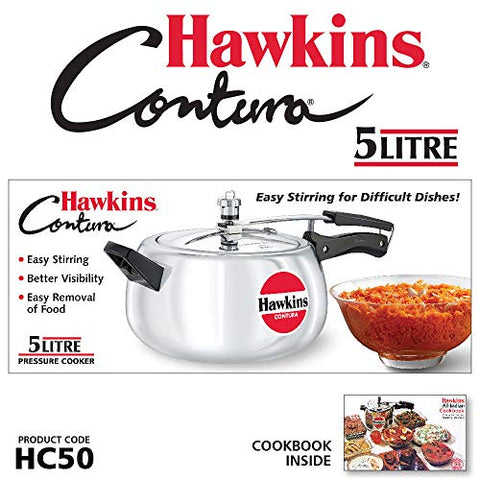 Hawkins HC50 Contura 5-Liter Pressure Cooker, Small, Aluminum