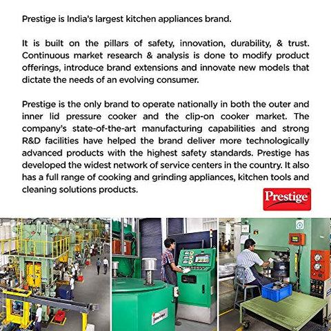 Prestige Nakshatra Alpha Svachh Stainless Steel Gas & Induction Base Pressure Cooker Handi 5.5 Liter