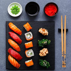 10 Pairs Natural Wooden Reusable Chopsticks for Sushi, Noodles, Fried Rice (24 cm, Brown) (Wooden Chopstick - Pair 10)