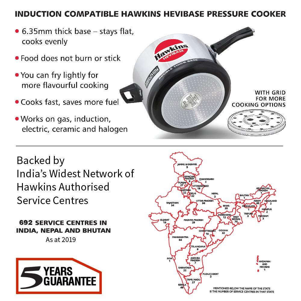 Hawkins Hevibase 8 Litre Pressure Cookers Induction Compatible